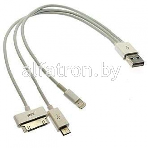 Шнур для моб. устр.: USB to iPhone 4/5 Micro USB