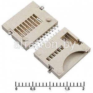 Держатель карт: micro-SD SMD 10pin switch P